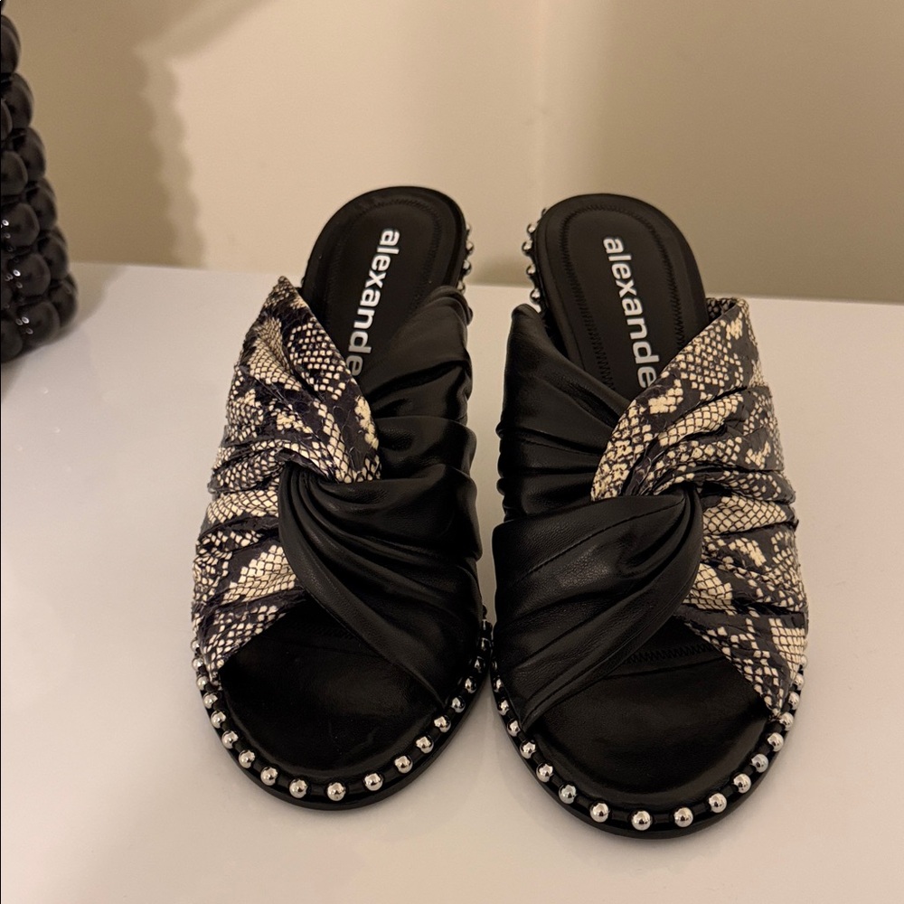 Alexander Wang Lily Embossed Snake Mule